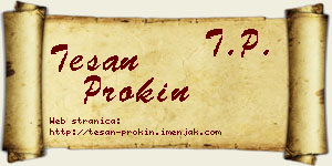 Tešan Prokin vizit kartica